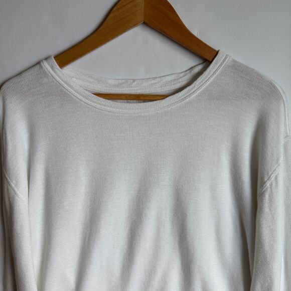 Free People We The Free Tee Oversized Distressed Long Sleeve Top White Medium - Picture 4 of 15